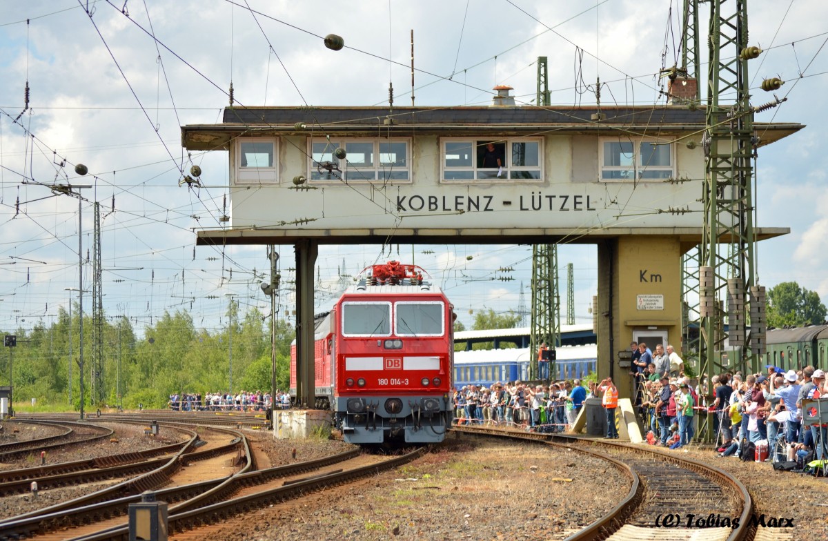 180 014-3 und die dahinter versteckten 181 206 und 232 524 beim Sommerfest in Koblenz am 13.06.2015