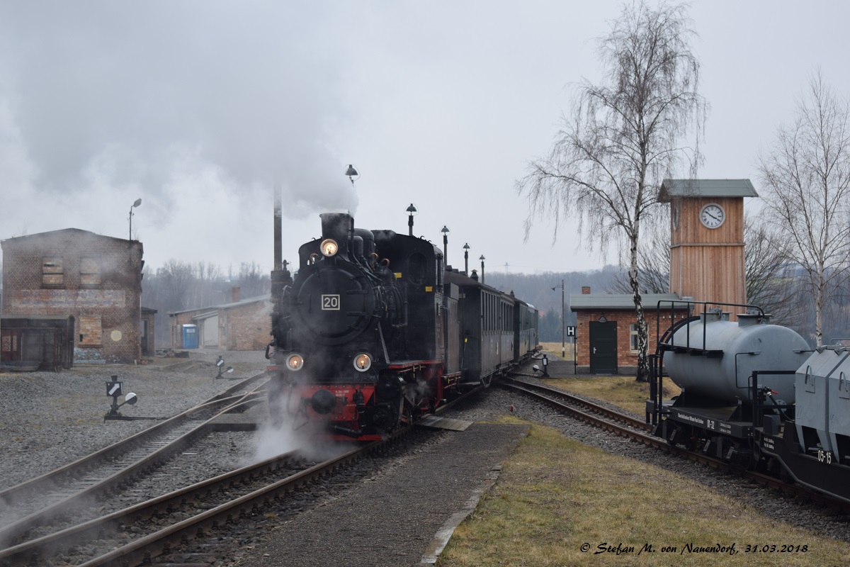 31.03.2018: Der MBB-Personenzug in Hettstedt Kupferkammerhütte.