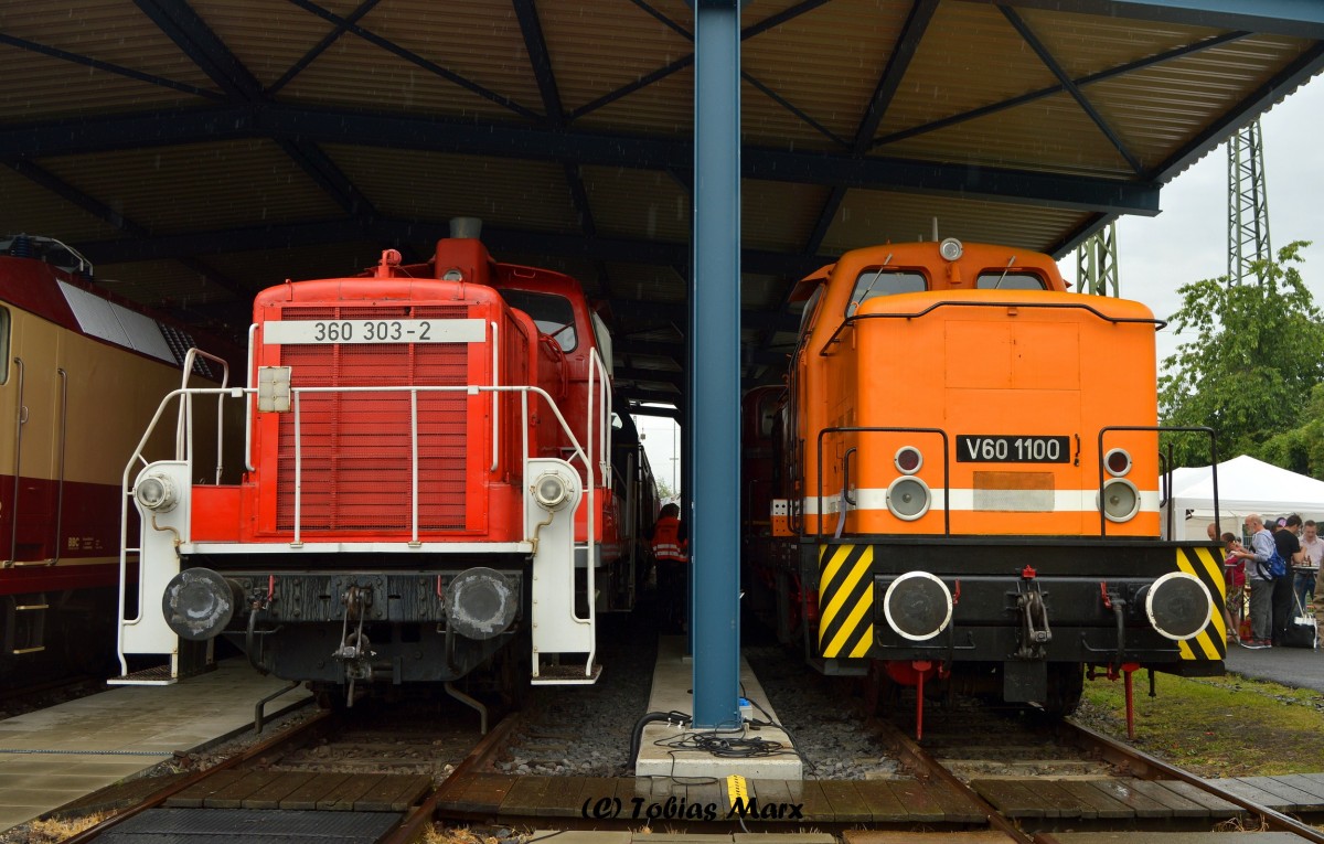360 303 und V60 1100 waren am 13.06.2015 im Auenbereich des DB Museum Koblenz beim Sommerfest abgestellt.