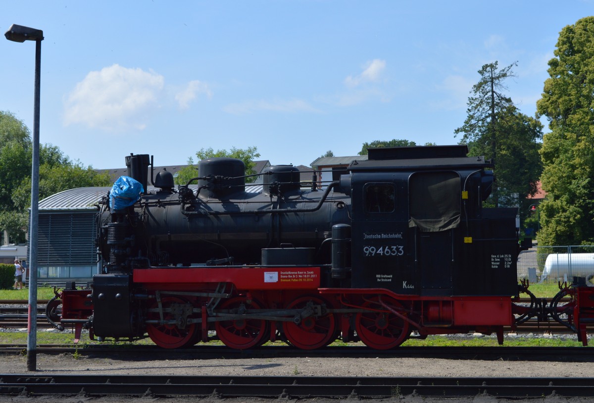 99 4633-6 war ebenfalls am 02.08.2015 in Putbus abgestellt.