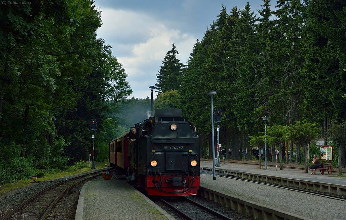 99 7247-2 bei der Einfahrt mit N 8926 in Drei-Annen-Hohne am 24.07.2016