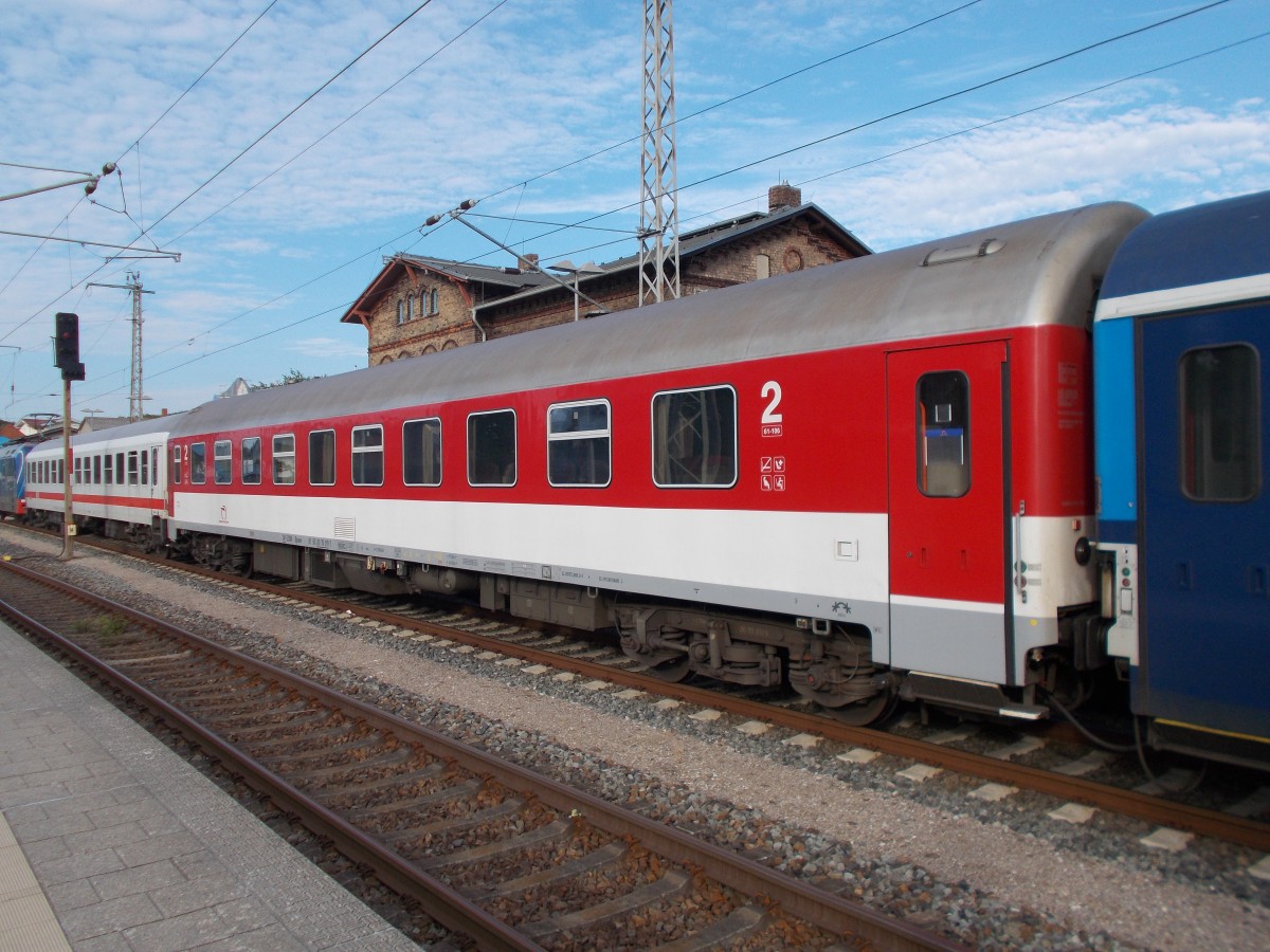 DB,CD und ein ZSK-Wagen,am 23.Juli 2015,im EC 378 Bratislava-Binz,in Bergen/Rgen.