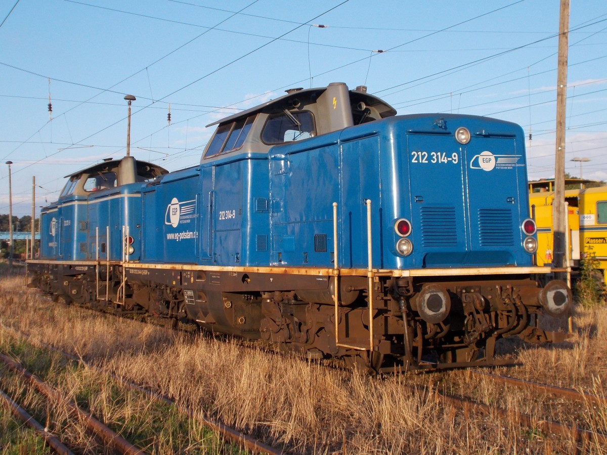 Die EGP Lok 212 314,am 03.September 2015,in Bergen/Rgen.