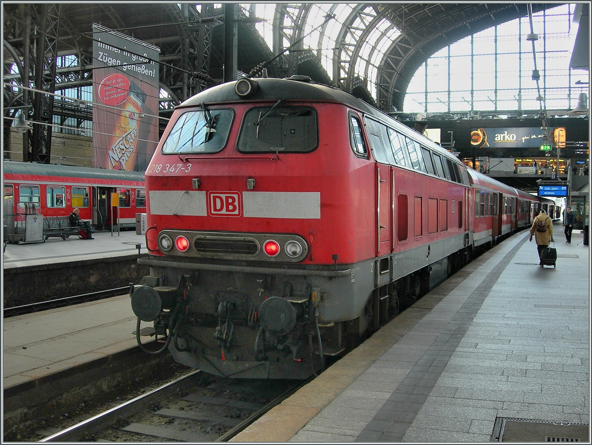 Die V 218 347-3 in Hamburg Hbf.
20. Sept. 2006