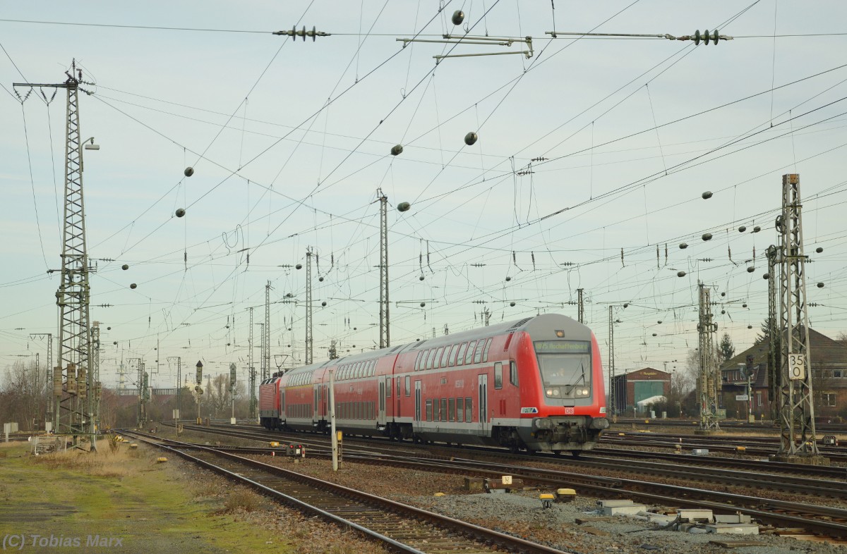 Einfahrt von RB75 nach Aschaffenburg am 06.02.2016 in Darmstadt Hbf