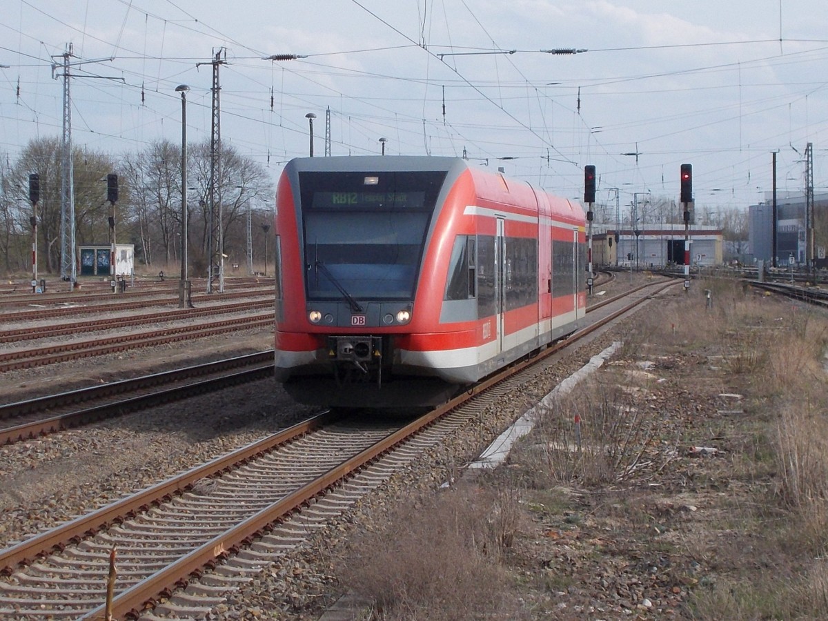 Fotoglück am 11.April 2015,als der 646 001 in Oranienburg einfuhr.