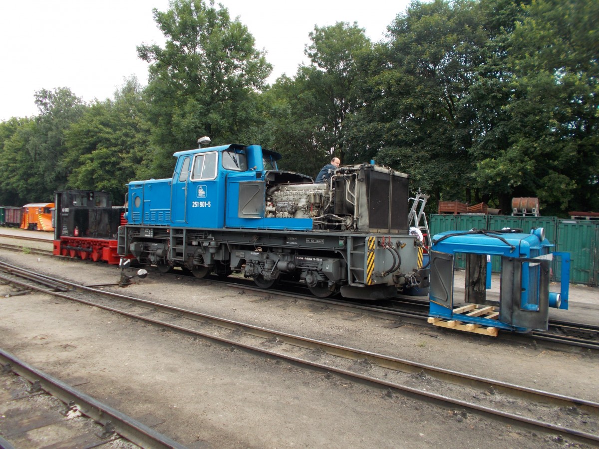 Kf 6003 und 251 901,am 28.Juli 2014,in Putbus.