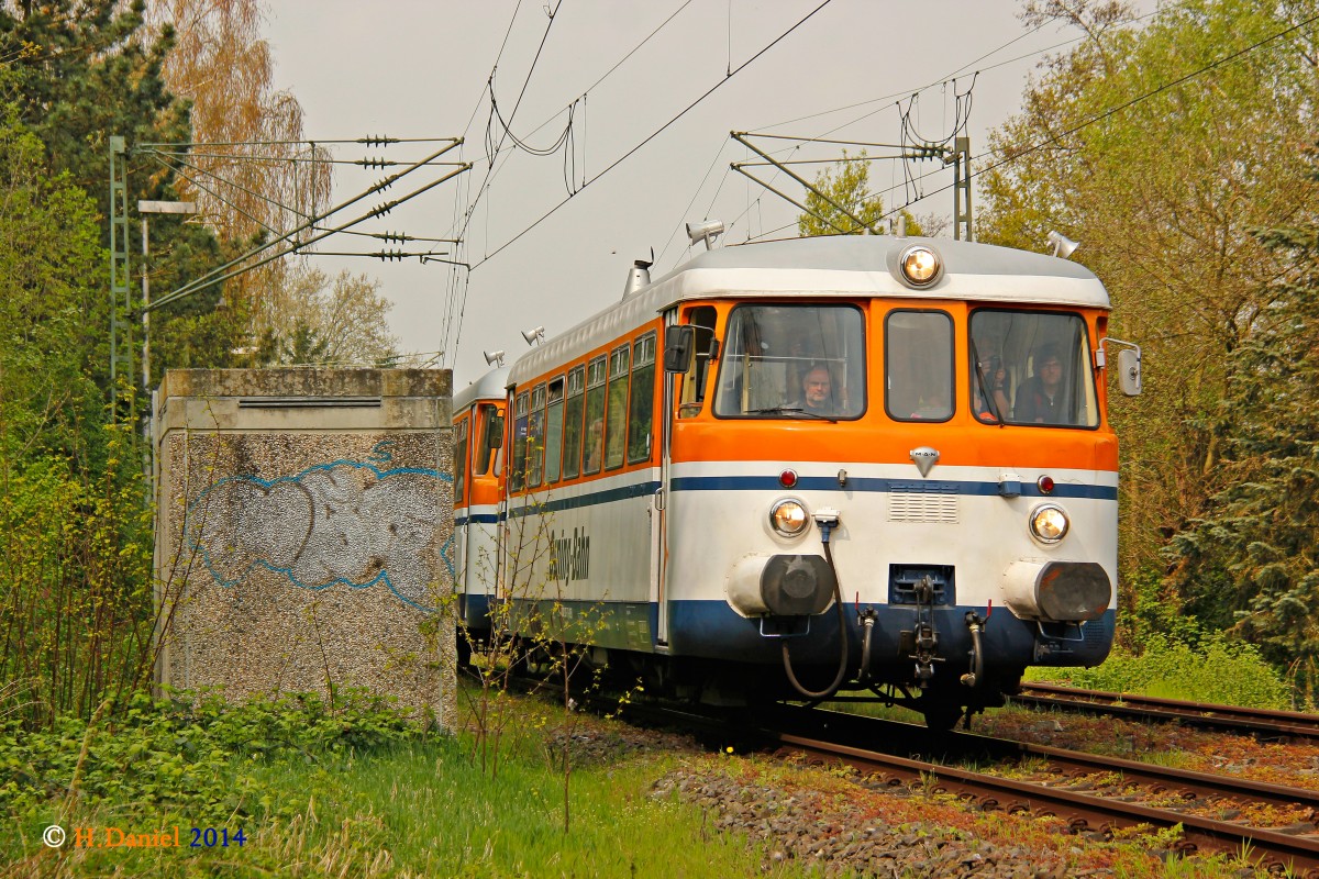 MAN Schienenbus Osningbahn am 12.04.2014 in Essen Horst.