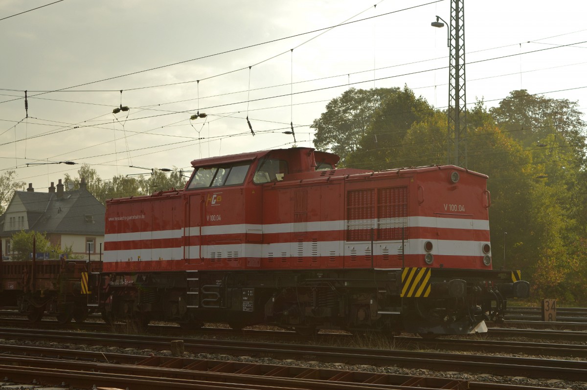 V 100.04 der Hessischen Güterbahn am 20.09.2015 in Darmstadt-Kranichstein.