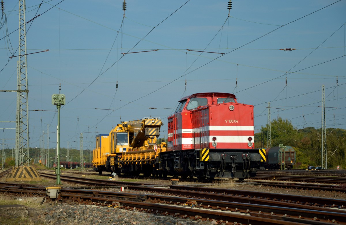 V100.04 der Hessischen Güterbahn am 03.10.2015 in Darmstadt-Kranichstein.