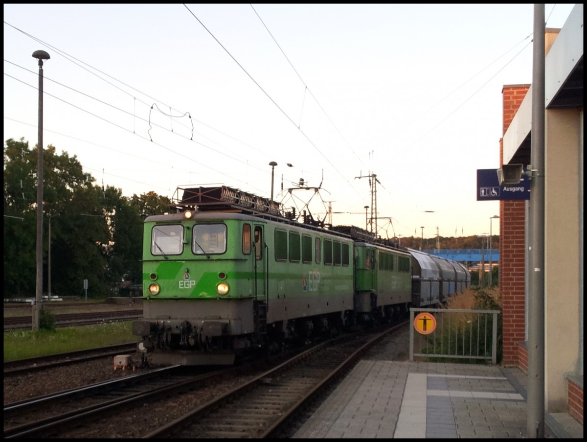 Zwei EGP E-Loks in Bergen/Rgen.