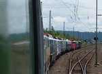 Blick auf den Lokzug, der in die Lokaufstellung in Koblenz-Lützel rangiert wurde am 18.06.2016.