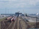 mukran/488669/faehrhafen-sassnitz-mukranam-31maerz-2016mit-mehreren-abgestellten Fährhafen Sassnitz-Mukran,am 31.März 2016,mit mehreren abgestellten Dostos und RE Wagen auch drei 420er Triebwagen sind hinzu gekommen.