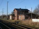 Das ehmalige Bahnhofgebäude von der Station Teschenhagen 5km von Bergen/Rügen entfernt am 09.Februar 2014.Hier war ich auch als Blockwärter tätig.