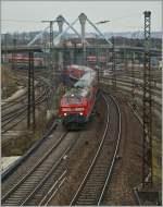 br-218-db-v-164/308447/die-db-218-432-3-und-am Die DB 218 432-3 (und am Zugsschluss eine Schwesterlok) verlassen mit einem IRE  von Lindau nach Stuttgart Ulm Hbf.
29. Nov. 2013