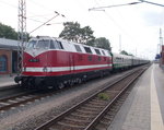 118 770 kam,am 21.Mai 2016,mit dem Sonderzug Leipzig-Putbus,pünktlich in Bergen/Rügen an.