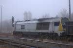 Eine Maxima CC 40 im dichten Nebel in Ebersbach wartend. 19.01.2014  13:39 Uhr