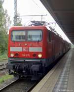 114-015 stand im September 2014 mit einer RB nach Burg(b.Magdeburg) in Braunschweig Hbf auf Gleis 8.