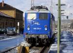 140-774 von evb-Logistik steht am 27.Januar 2014 in Bamberg.