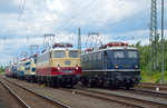 In der Lokaufstellung zur Lokparade beim Sommerfest in Koblenz am 18.06.2016 standen E41 001 und E10 1309 nebeneinander.