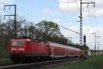 143 170 mi ihrem Personenzug zwischen Darmstadt und Weiterstadt am 14.Apr.2014