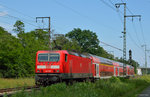 143 107 mit der RB 75 nach Aschaffenburg zwischen Weiterstadt und Darmstadt am 06.06.2016