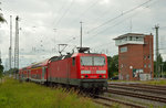 143 637 bei der Einfahrt mit der RB 75 nach Aschaffenburg in Darmstadt-Kranichstein am 14.06.2016