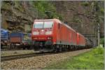 br-185-traxx-ac1ac2/385065/zwei-db-185-auf-der-gotthard zwei DB 185 auf der Gotthard Südrampe in der Nähe von Faido. 
6. Mai 2014