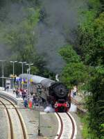 52 7596 steht abfahrbereit am Bahnsteig in Alsenz.Sie fuhr am Tag.4 des Dampfspektakels zwischen Hochspeyer und Bad Kreuznach.Aufgenommen am Sa,31.Mai.2014