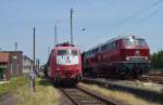 103 101-2 abgestellt im Eisenbahnmuseum Darmstadt-Kranichstein. 217 017 holte am 04.07.2015 ein paar Wagen aus Da-Kranichstein ab.