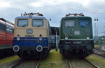 E10 1239 (Lokomotivclub-103) und 141 228-7 (Eisenbahnmuseum Darmstadt-Kranichstein) beim Sommerfest in Koblenz am 18.06.2016