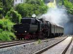 52 4867(Historische Eisenbahn Frankfurt)bei der Einfahrt in Alsenz.Sie fuhr am Tag.4 des Dampfspektakels zwischen Hochspeyer und Alsenz.Aufgenommen am Sa,31.Mai.2014
