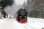 harzer-schmalspurbahnen/320225/drei-annen-hohne-am-27-januar Drei Annen Hohne am 27. Januar 2013, Einfahrt 99 7241-5 zur Weiterfahrt in Richtung Brocken.