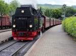 99 7240-7 als HSB 8932 am 24. Mai 2014 im Bahnhof Wernigerode Westerntor zur Weiterfahrt in Richtung Wernigerode.