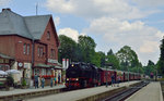 harzer-schmalspurbahnen/514271/99-222-bei-der-einfahrt-mit 99 222 bei der Einfahrt mit N 8935 am 24.07.2016 in Drei-Annen-Hohne