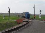 mansfelder-bergwerksbahn/352307/am-17042011-kommt-lok-35-mit Am 17.04.2011 kommt Lok 35 mit ihrem Personenzug aus Hettstedt in der Kreuzungsstation Siersleben an.
