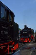 ruegensche-baederbahn/447779/zwei-vii-k-auf-einem-bild Zwei VII K auf einem Bild. Hier sind es 99 1781-6 und 99 1784-0 im BW Putbus am 07.08.2015