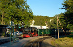 ruegensche-baederbahn/511325/99-1782-4-bei-der-einfahrt-in 99 1782-4 bei der Einfahrt in Sellin Ost am 19.07.2016 mit P 112