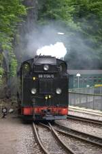 weisseritztalbahn/342993/99-1734-5-bei-der-einfahrt-in 99 1734-5 bei der Einfahrt in Rabenau.12.05.2014 1:09 Uhr.