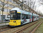 berlin/602383/gt6n-nr-1544-als-linie-60 GT6N Nr. 1544 als Linie 60 nach Berlin Friedrichshagen - Altes Wasserwerk am 02. Februar 2018 in Berlin Johannisthal.