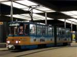 Tw 303 stand am Abend des 17.10.14 am Gothaer Hauptbahnhof und wartete auf Fahrgäste