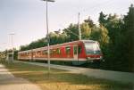 628/928 643 im Einsatz zwischen Binz und Bergen/Rgen im Kreuzungsbahnhof Prora.