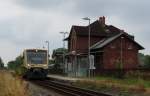 650 032-4 musste am 30.07.2014 in Lauterbach(Rügen) halten.
Die Züge der Schmalspurbahn halten hier nicht.