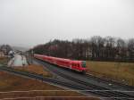 Am 16.12.2009 verlsst gerade einer aus Halle (Saale) kommender Regionalexpress den Bahnhof Wernigerode in Richtung Goslar.