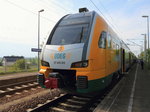 Im Bahnhof Doberlug- Kirchhain steht am 21. Mai 2016 ET 445.103 der ODEG als Sonderzug in Richtung Dresden / Bad Schandau.