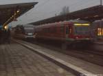 OLA VT 0010 mit ziel Btzow & BR 628 als S2 mit Ziel Schwaanim im Bahnhof Gstrow am 14.12.13 