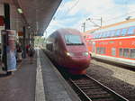 30. Juli 2017, Einfahrt Thalys-Triebzug 4344 von Paris Nord zur Weiterfahrt nach Dortmund in Düsseldorf. 