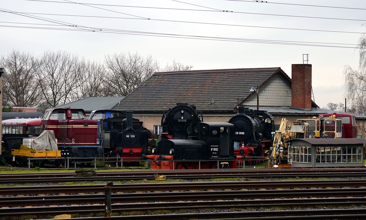 Blick auf das Eisenbahnmuseum Darmstadt Kranichstein am 13.12.2014