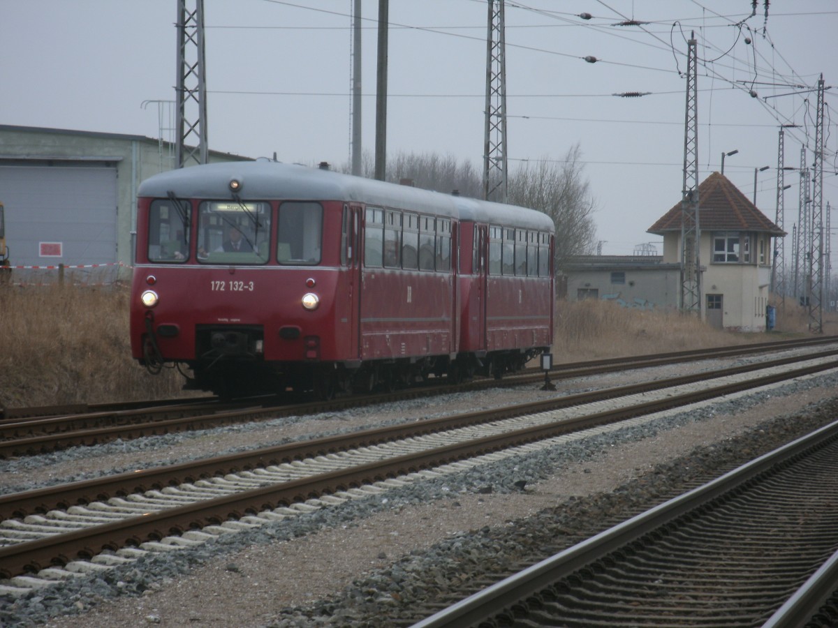 Hier erreichte der LVT 172 132/171,am 04.März 2014,Bergen/Rügen.