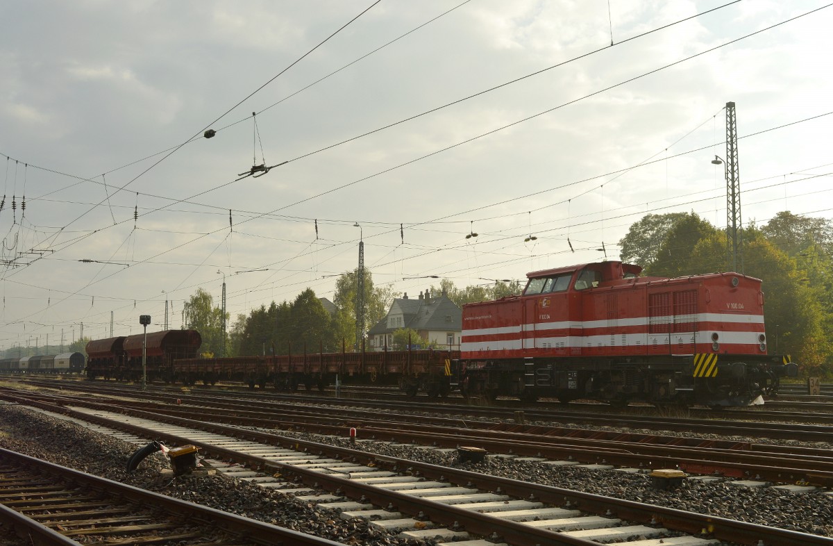 V 100.04 der Hessischen Güterbahn am 20.09.2015 in Darmstadt-Kranichstein.